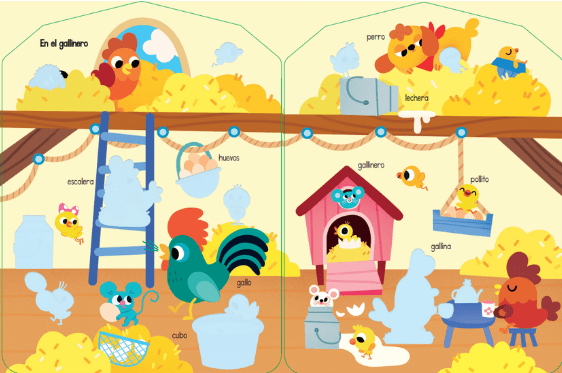 MI MUNDO PARA COLOREAR CON ADHESIVOS. LA GRANJA