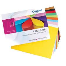 BLOCS DE CARTULINAS 185GR. CAMPUS 10 HOJAS EN COLORES SURTIDOS