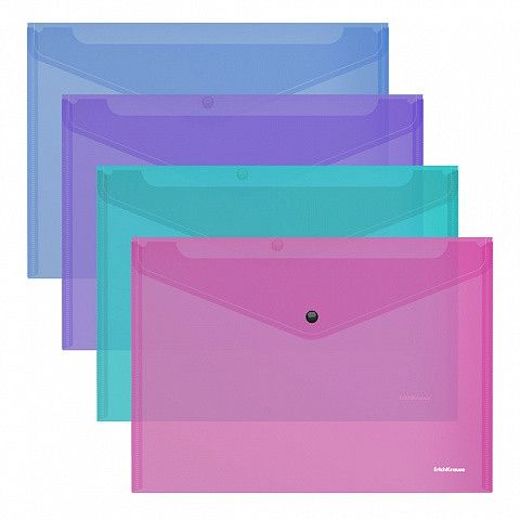 SOBRE FIZZY VIVID SEMITRANSPARENTE A4 COLORES SURTIDOS ERICH KRAUSE