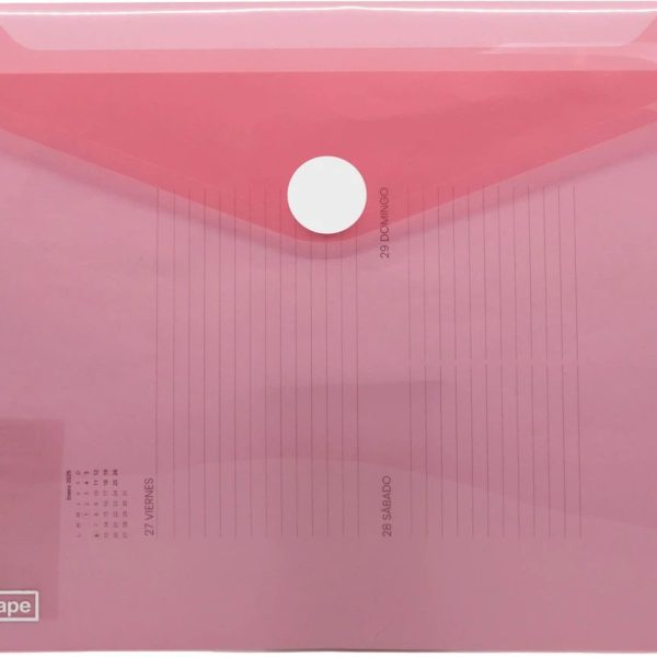 SOBRE PORTADOCUMENTOS A5 CIERRE DE VELCRO ROSA PASTELMKTAPE