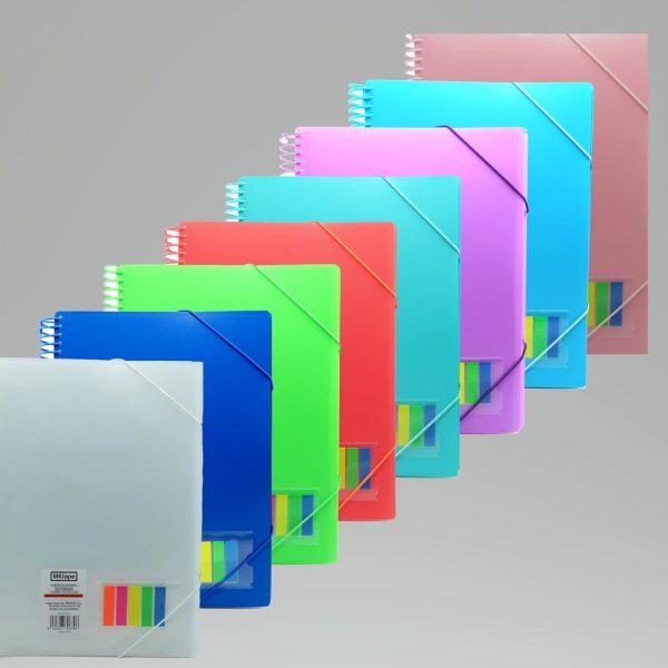 CARPETA ESPIRAL FOLIO 50 FUNDAS 0,9 MICRAS CON GOMAS + BANDERITAS VERDE PASTELMKTAPE