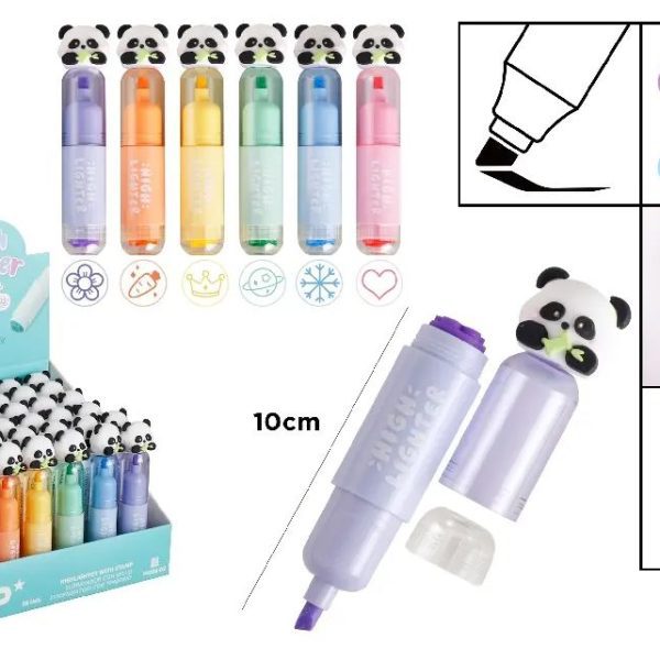 MARCADOR + SELLO FLUORESCENTE PANDA FANTASY MP
