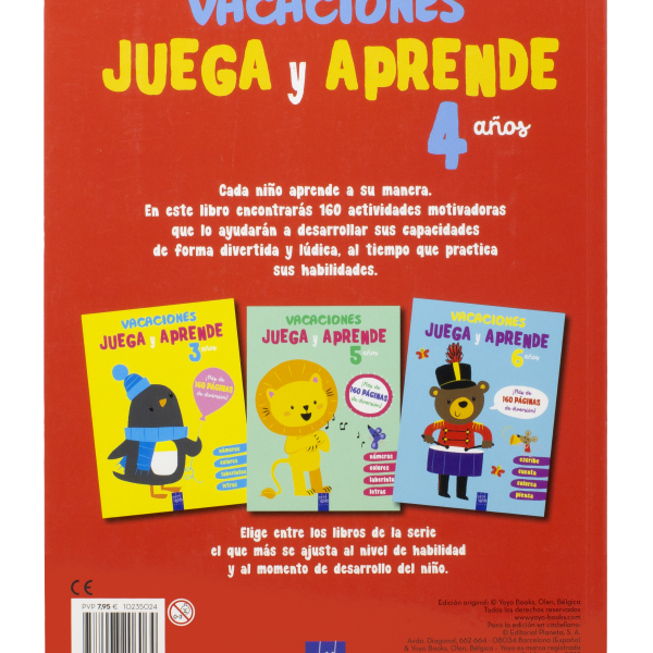 VACACIONES. JUEGA Y APRENDE. 4 AÑOS
