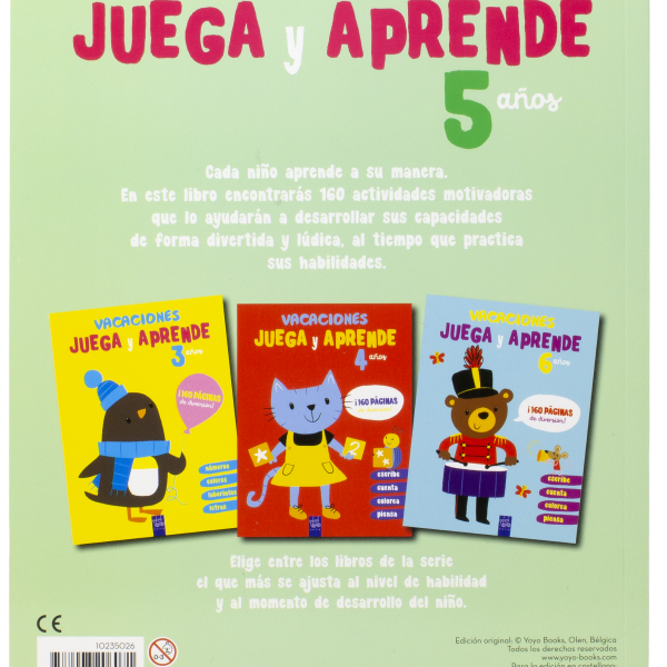 VACACIONES. JUEGA Y APRENDE. 5 AÑOS