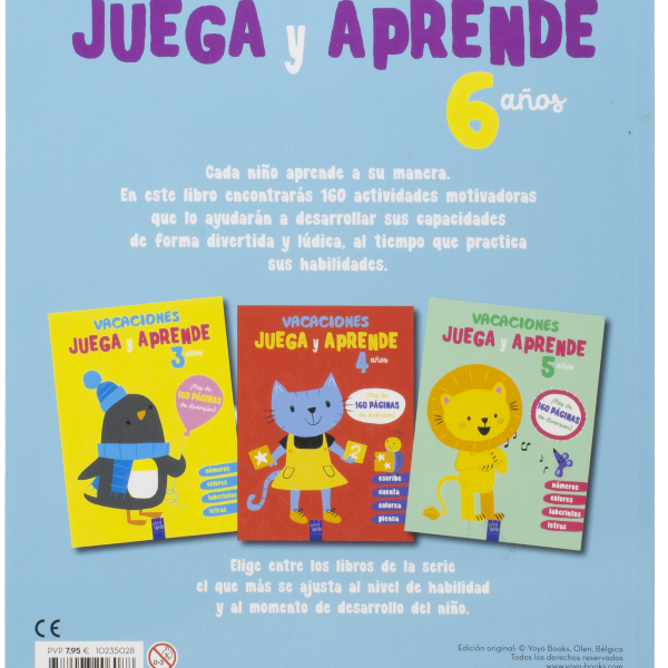 VACACIONES. JUEGA Y APRENDE. 6 AÑOS