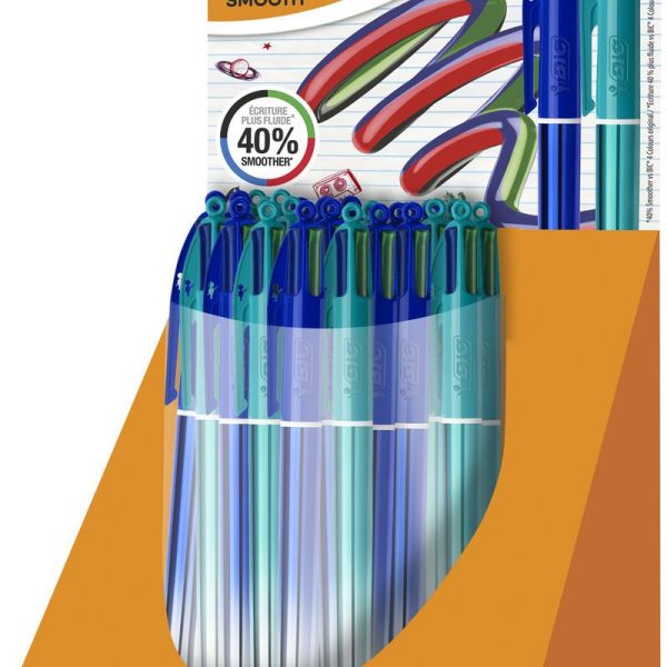 BOLIGRAFO BIC 4 COLORES SMOOTH TURQUESA