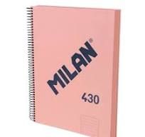 MILAN - CUADERNO ESPIRAL A4 120 HOJAS HORIZONTAL ROSA
