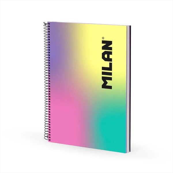 CUADERNO A4 CON ESPIRAL Y TAPA DURA, PAPEL CUADRICULADO, 120 HOJAS DE 95GR/M², COLECCIÓN SUNSET