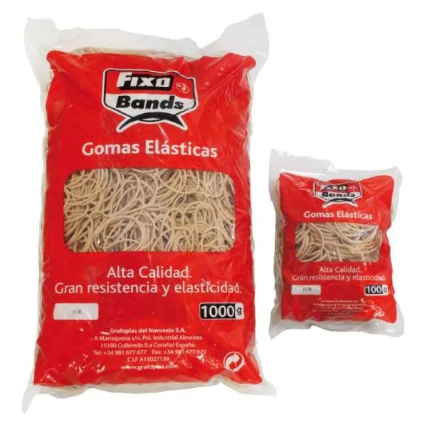 BOLSA 100G GOMAS ELASTICAS Nº16 2MMX16CM FIXO
