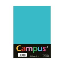 PAPEL DE COLORES CAMPUS A4 TURQUESA 100 HOJAS 80 GRAMOS