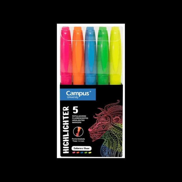 FLUORESCENTE PEN CAMPUS 5 COLORES FLUOR