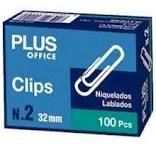 CLIPS PLUS OFFICE NIQUELADOS Nº 2/32 MM /100 UD
