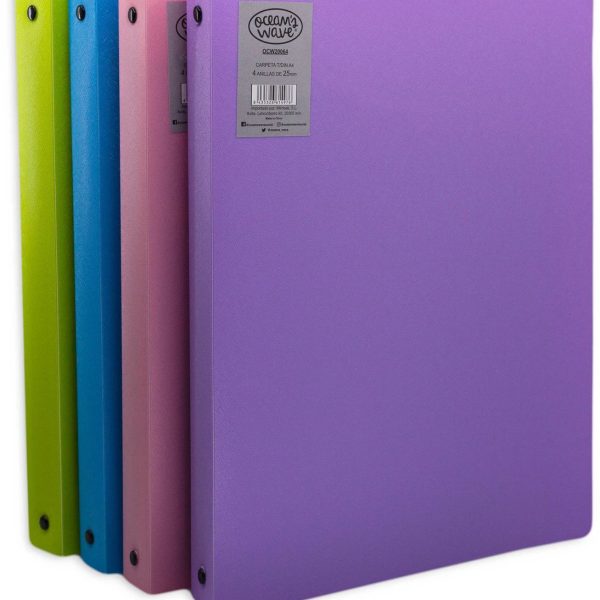 CARPETA DE 4 ANILLAS COLORES PASTELOCEAN'S WAVE