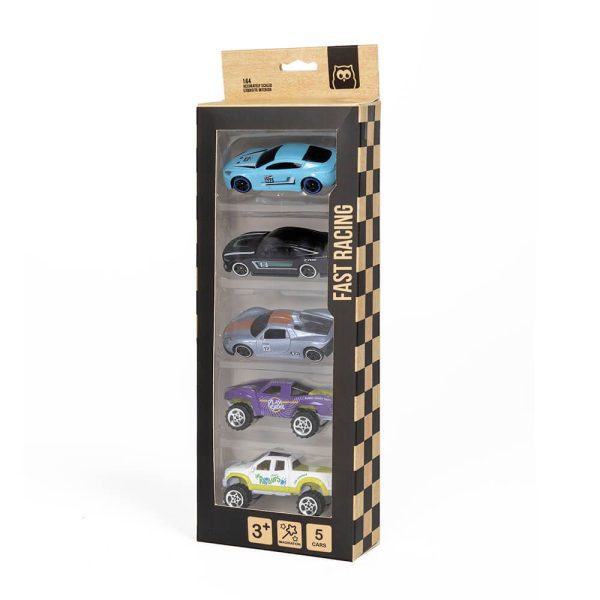 SURTIDO 5 COCHES DE CARRERAS METAL CARS