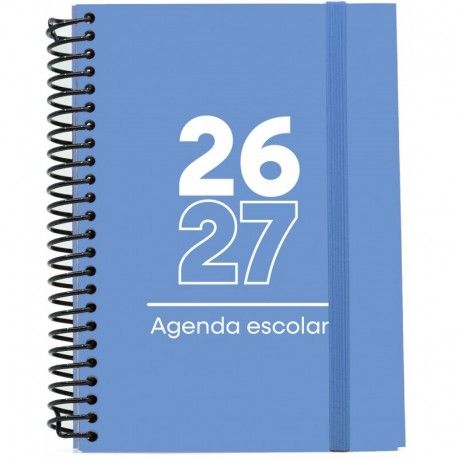 AGENDA ESCOLAR 26-27 A5 TAPA CARTÓN DÍA PÁGINA AZUL CLARO MIMBEK