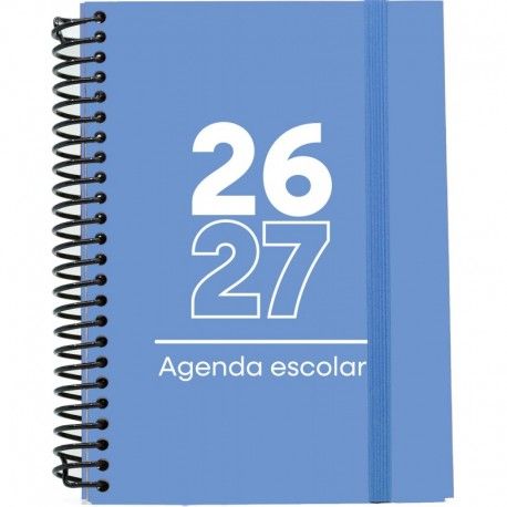 AGENDA ESCOLAR 26-27 A6 TAPA CARTÓN DÍA PÁGINA AZUL CLAROMIMBEK