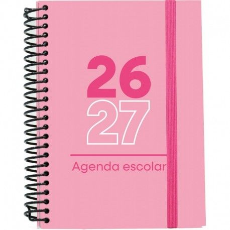 AGENDA ESCOLAR 26-27 A6 TAPA CARTÓN DÍA PÁGINA ROSAMIMBEK