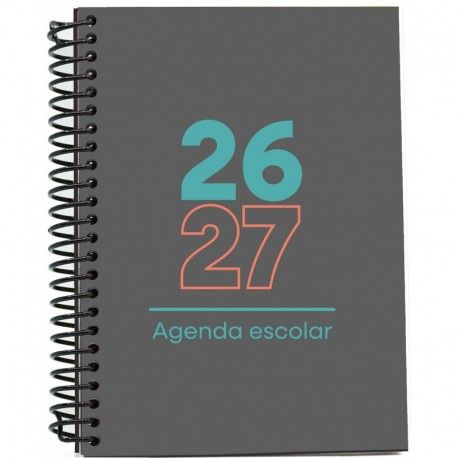 AGENDA ESCOLAR 26-27 A5 TAPA POLIPROPILENO DÍA PÁGINA NEGRA MIMBEK
