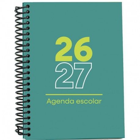 AGENDA ESCOLAR 26-27 A5 TAPA POLIPROPILENO DÍA PÁGINA VERDE MIMBEK