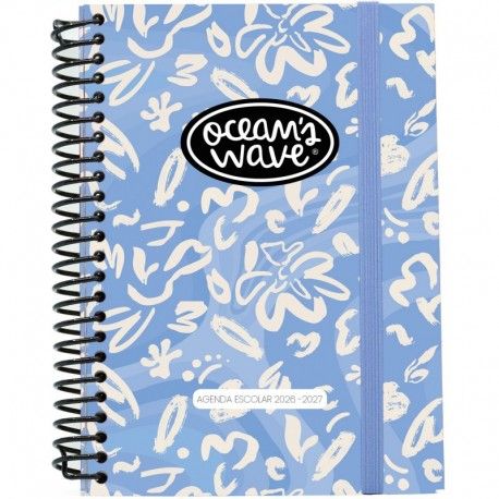AGENDA ESCOLAR BY OCEAN´S WAVE 26-27 A6 TAPA CARTÓN DÍA PÁGINA DELIAOCEAN'S WAVE