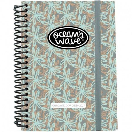 AGENDA ESCOLAR BY OCEAN´S WAVE 26-27 A6 TAPA CARTÓN DÍA PÁGINA ONDAOCEAN'S WAVE