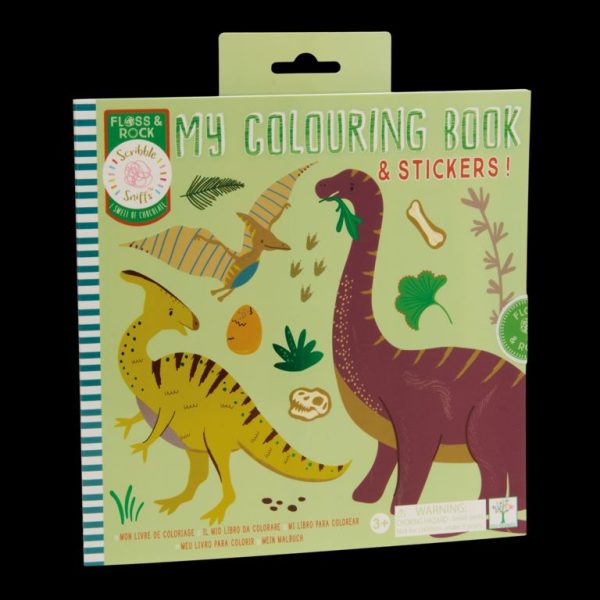 LIBRO PARA COLOREAR CON FRAGANCIA Y ADHESIVOS DINO