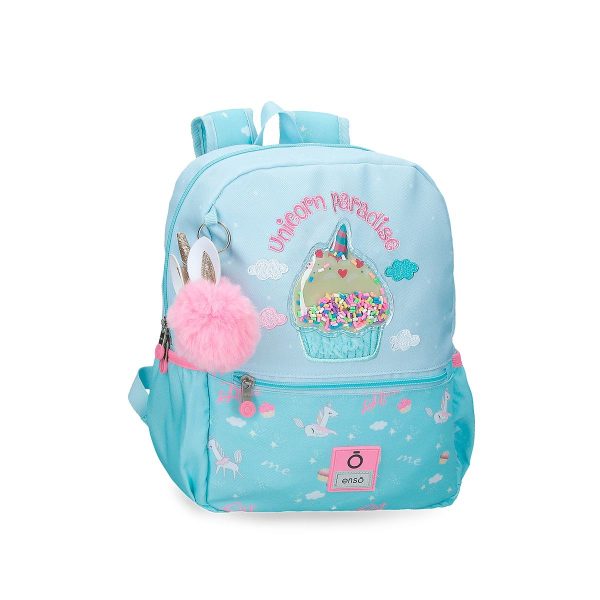 MOCHILA ESCOLAR 33CM ENSO UNICORN PARADISE TURQUESA