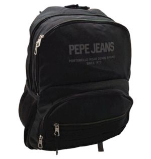 MOCHILA ESCOLAR PEPE JEANS 44 CM NEGRA DOS CREMALLERAS