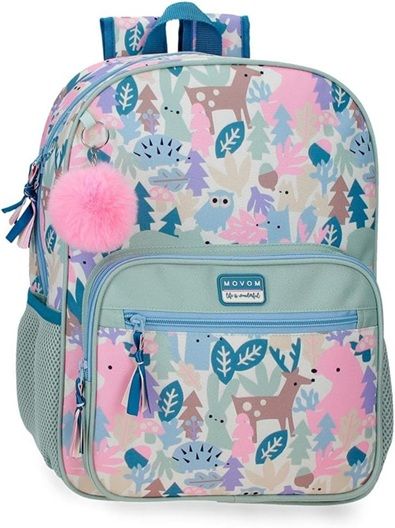 MOCHILA ESCOLAR VERDE MOVOM FOREST 38CM